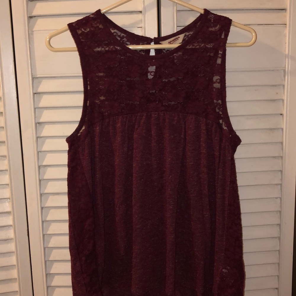 Burgundy Laced Tank